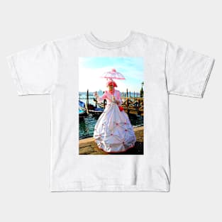 Woman in carnival costume in front of Grand Canal Kids T-Shirt